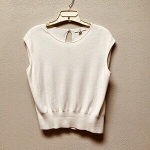 Banana Republic cap sleeve cotton silk sweater